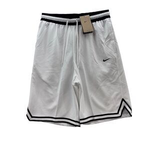 Nike Basketball Shorts Men's Medium Tall White Black Elite Loose Fit DH7160-100